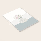 Wildflower bouquet in vase illustration - beige muted pink and dusty green flowers Notebook Gallery Image 3