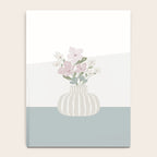 Wildflower bouquet in vase illustration - beige muted pink and dusty green flowers Notebook Gallery Image 4