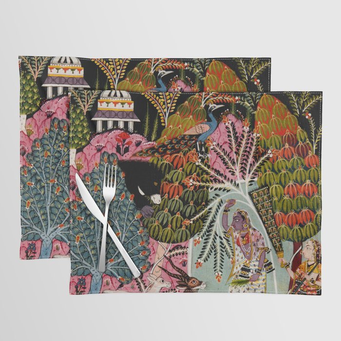 Todi Ragini Indian Painting Illustration Placemat Gallery Image 1