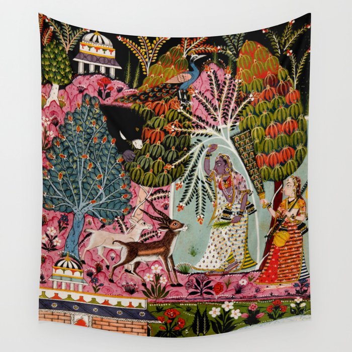 Todi Ragini Indian Painting Illustration Wall Tapestry Gallery Image 4