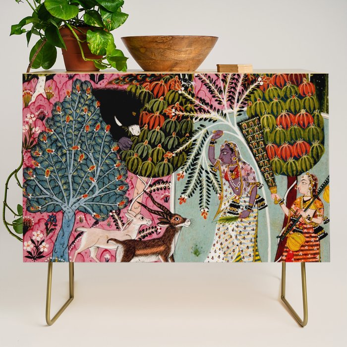 Todi Ragini Indian Painting Illustration Credenza Gallery Image 1