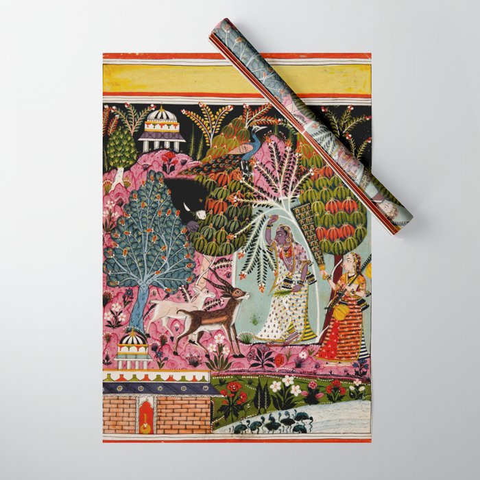 Todi Ragini Indian Painting Illustration Wrapping Paper Gallery Image 1