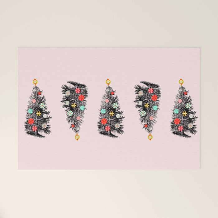 Retro Christmes tree no2 Welcome Mat Gallery Image 1