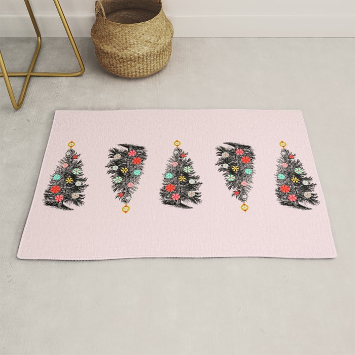 Retro Christmes tree no2 Rug Gallery Image 1