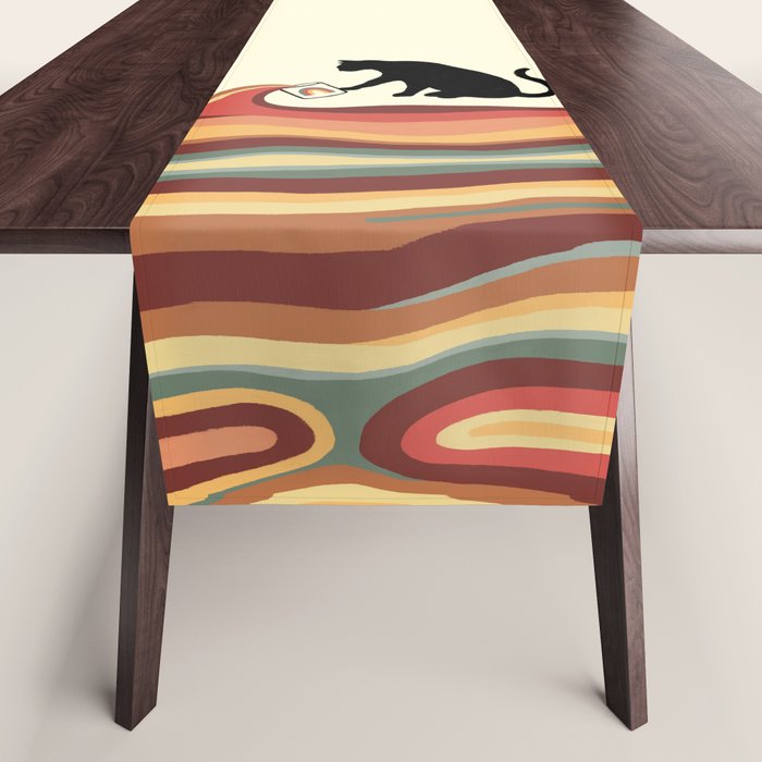Rainbow cat 1 coffee milk drop Table Runner Gallery Image 1