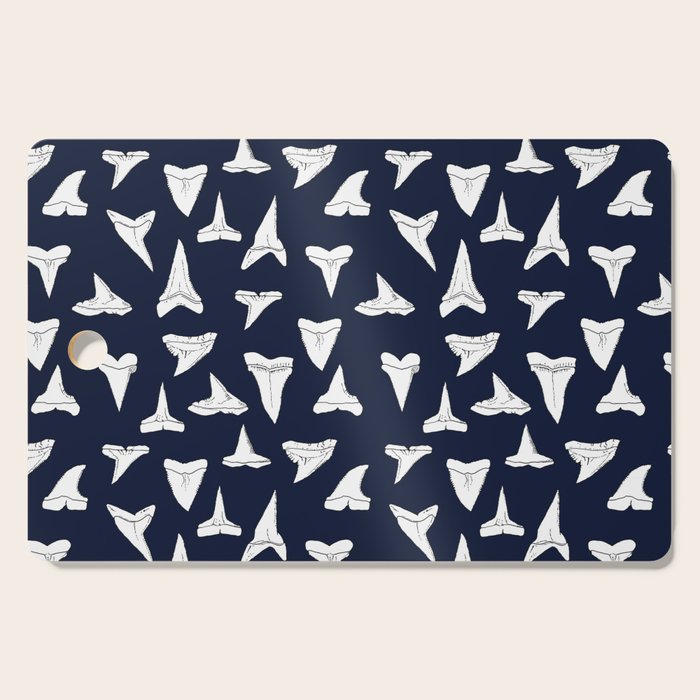 SHARK TEETH PATTERN-navy blue Cutting Board Gallery Image 1