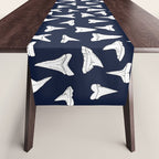 SHARK TEETH PATTERN-navy blue Table Runner Gallery Image 1