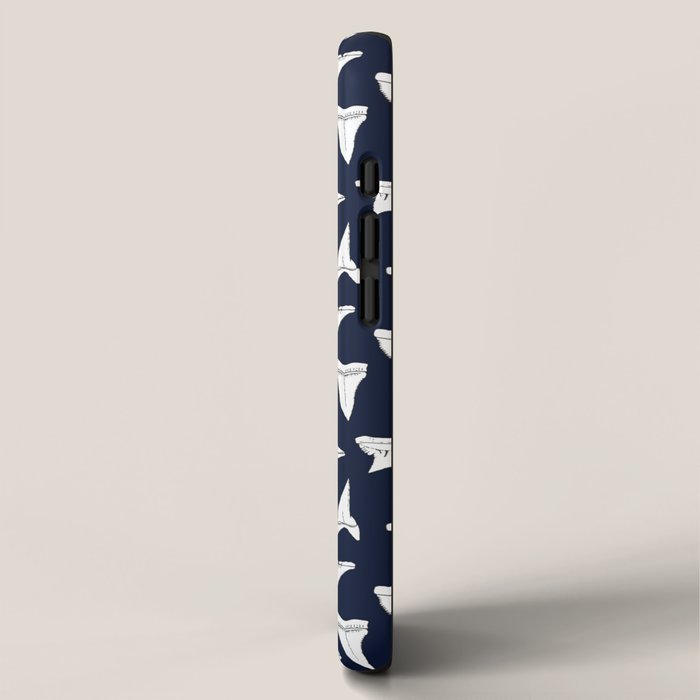 SHARK TEETH PATTERN-navy blue iPhone Case Gallery Image 2
