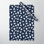 SHARK TEETH PATTERN-navy blue Wrapping Paper Gallery Image 1