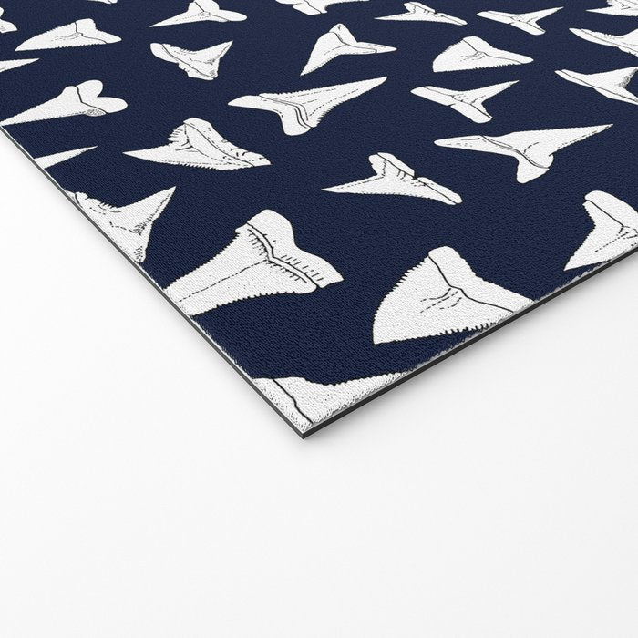 SHARK TEETH PATTERN-navy blue Welcome Mat Gallery Image 2