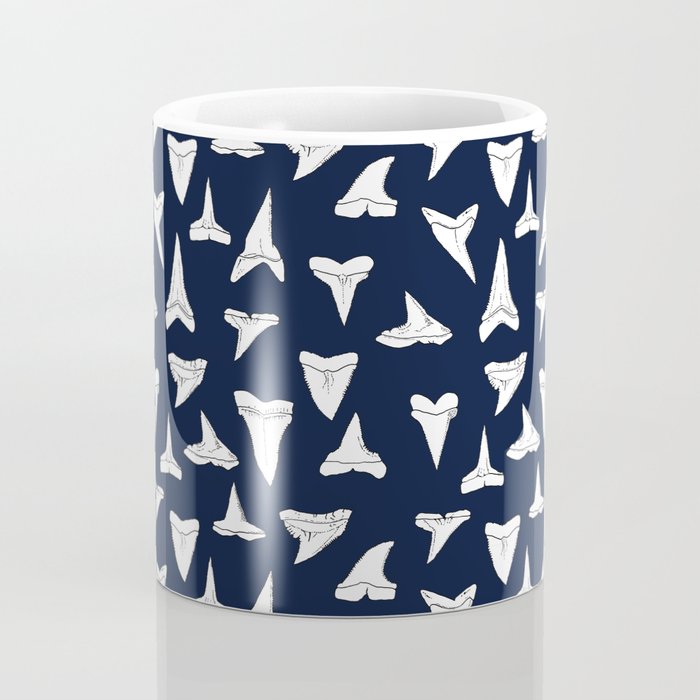 SHARK TEETH PATTERN-navy blue Coffee Mug Gallery Image 4
