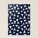 SHARK TEETH PATTERN-navy blue Stationery Card Gallery Image 2