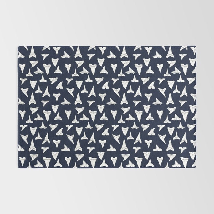 SHARK TEETH PATTERN-navy blue Rug Gallery Image 2