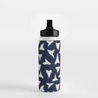 SHARK TEETH PATTERN-navy blue Water Bottle Gallery Image 2