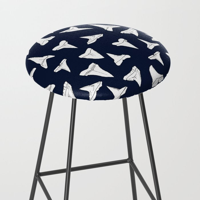 SHARK TEETH PATTERN-navy blue Stool Gallery Image 2