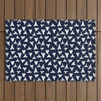 SHARK TEETH PATTERN-navy blue Outdoor Rug Gallery Image 1