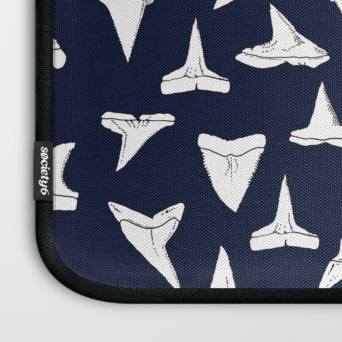 SHARK TEETH PATTERN-navy blue Laptop Sleeve Gallery Image 3