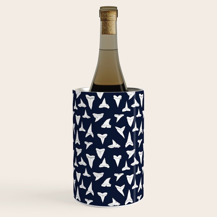 SHARK TEETH PATTERN-navy blue Wine Chiller Gallery Image 1