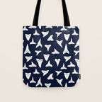 SHARK TEETH PATTERN-navy blue Tote Bag Gallery Image 1