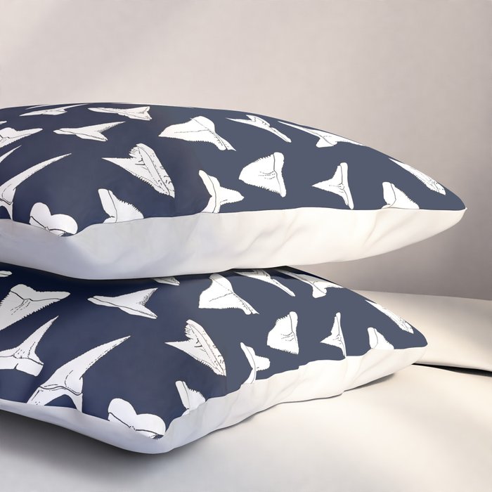 SHARK TEETH PATTERN-navy blue Pillow Sham Gallery Image 3