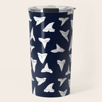 SHARK TEETH PATTERN-navy blue Travel Mug Gallery Image 1