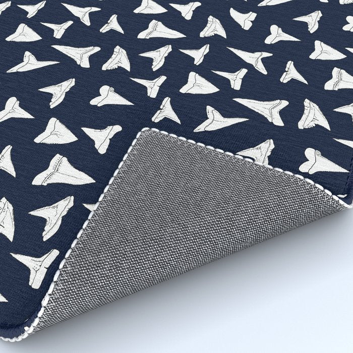 SHARK TEETH PATTERN-navy blue Rug Gallery Image 4