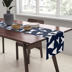 SHARK TEETH PATTERN-navy blue Table Runner Gallery Image 2