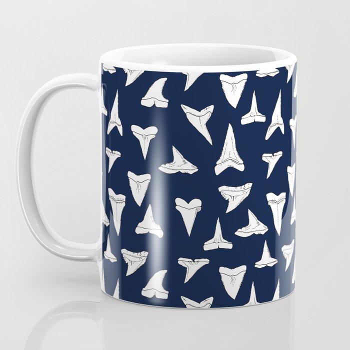 SHARK TEETH PATTERN-navy blue Coffee Mug Gallery Image 3