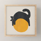 Cat with ball Mini Art Print Gallery Image 1