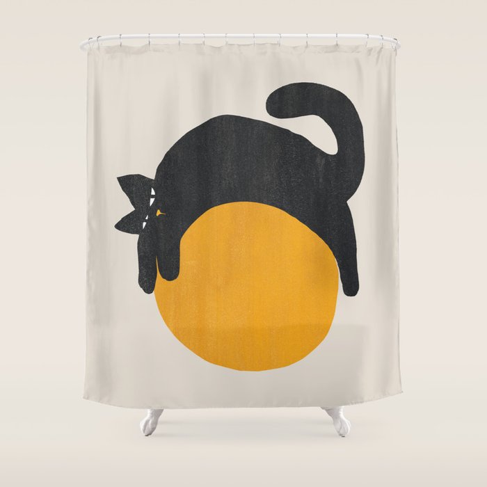 Cat with ball Shower Curtain Gallery Image 1