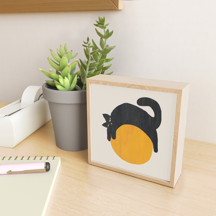 Cat with ball Mini Art Print Gallery Image 2