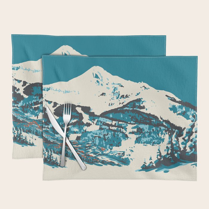 Ski Big Sky Montana Vintage Poster Placemat Gallery Image 1