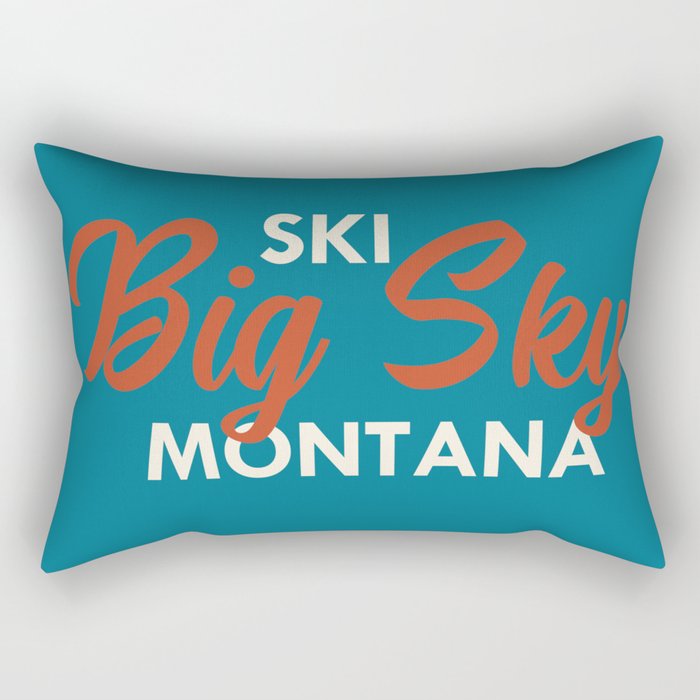 Ski Big Sky Montana Vintage Poster Rectangular Pillow Gallery Image 2