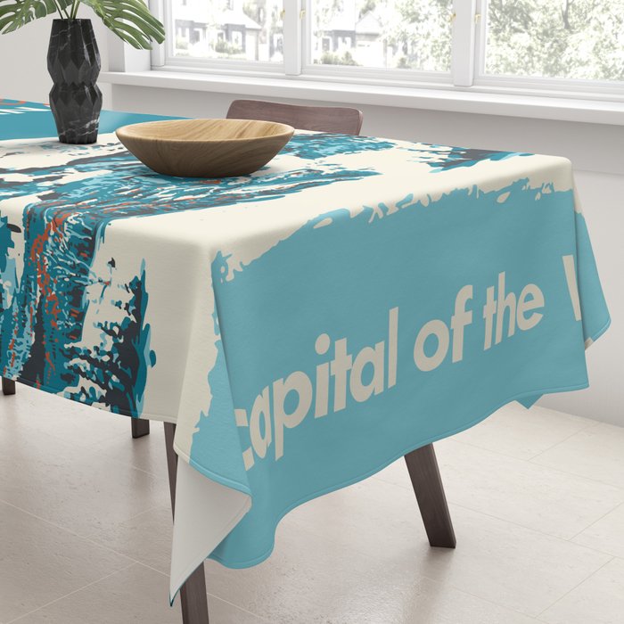 Ski Big Sky Montana Vintage Poster Tablecloth Gallery Image 3