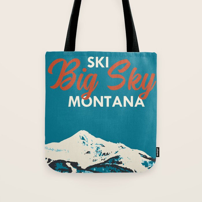 Ski Big Sky Montana Vintage Poster Tote Bag Gallery Image 1