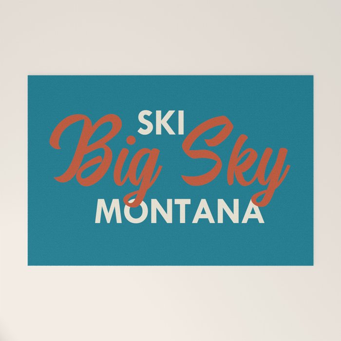Ski Big Sky Montana Vintage Poster Welcome Mat Gallery Image 1