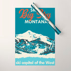 Ski Big Sky Montana Vintage Poster Wrapping Paper Gallery Image 1