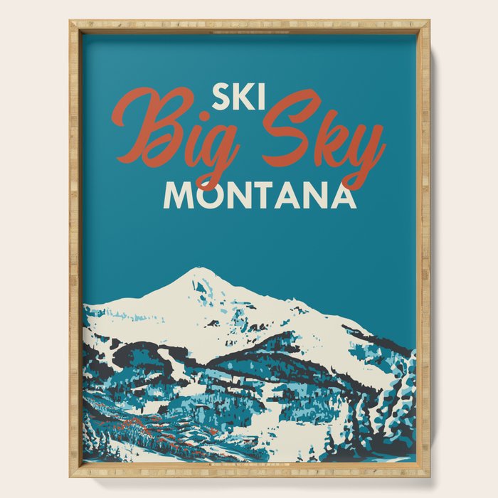 Ski Big Sky Montana Vintage Poster Serving Tray Gallery Image 1