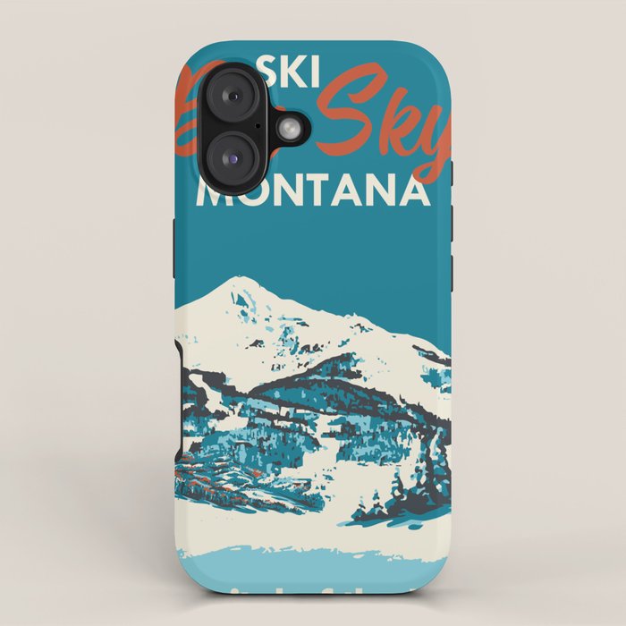 Ski Big Sky Montana Vintage Poster iPhone Case Gallery Image 1