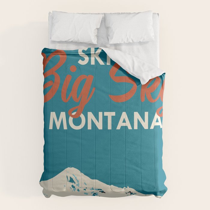 Ski Big Sky Montana Vintage Poster Comforter Gallery Image 6