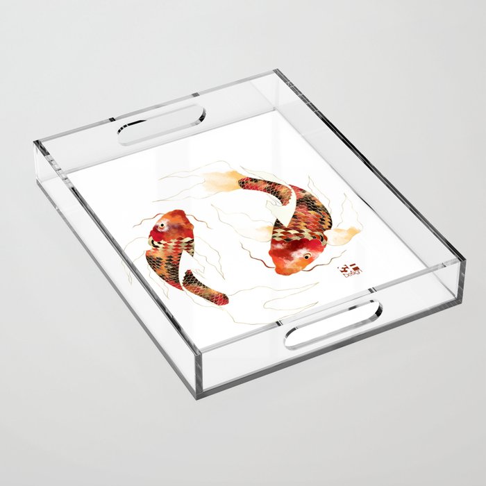 Metallic Koi II-Custom Acrylic Tray Gallery Image 1