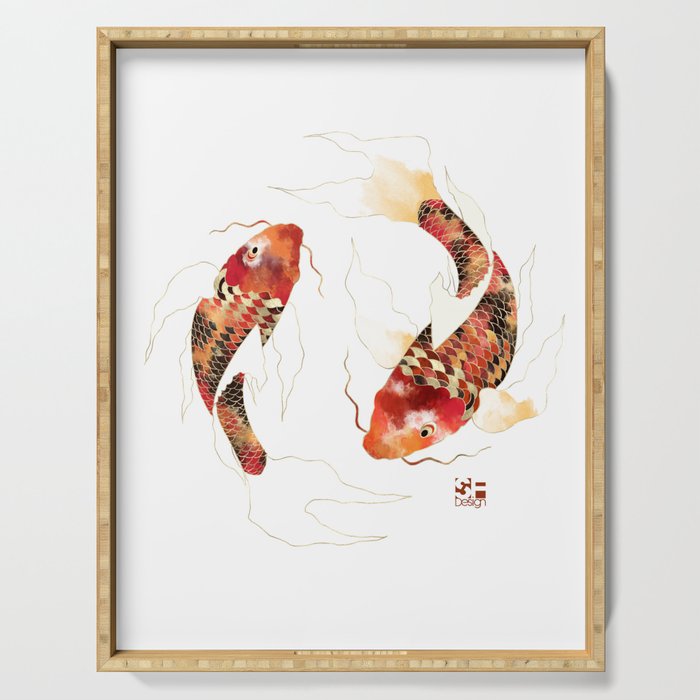 Metallic Koi II-Custom Serving Tray Gallery Image 1