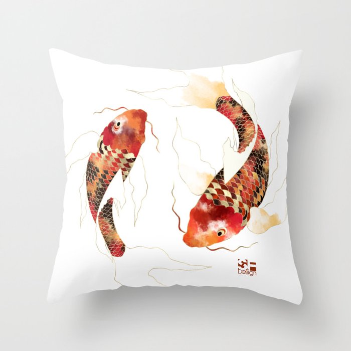 Metallic Koi II-Custom Throw Pillow Gallery Image 6