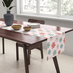 Happy Daisy Pattern, Cute and Fun Smiling Colorful Daisies Table Runner Gallery Image 2