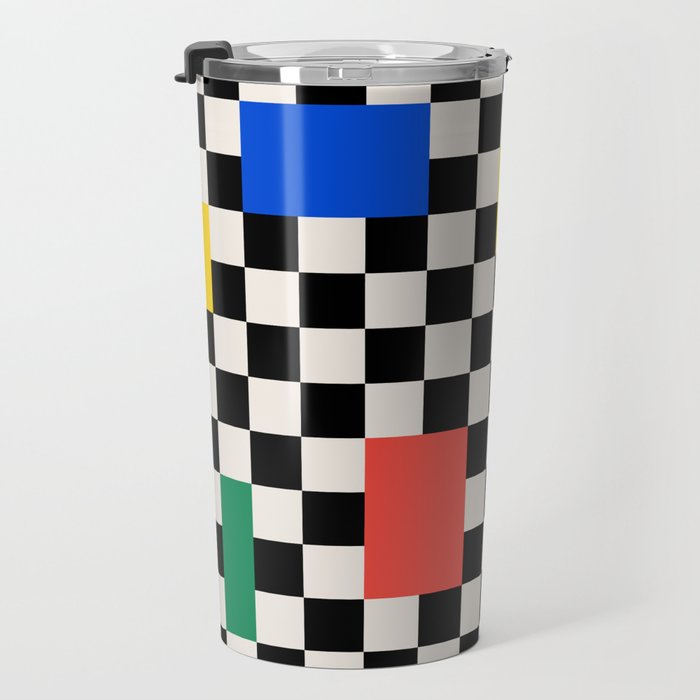 Patchwork: Bauhaus Check Edition Travel Mug Gallery Image 3