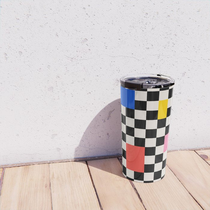 Patchwork: Bauhaus Check Edition Travel Mug Gallery Image 4