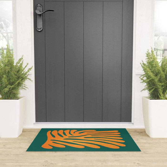 Pine Green & Tangerine: Matisse Paper Cutouts 01 Welcome Mat Gallery Image 3