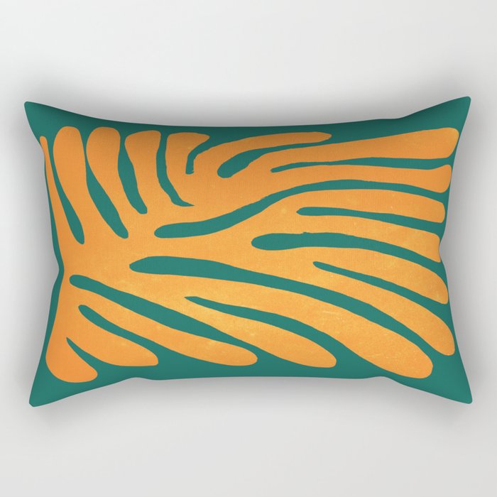 Pine Green & Tangerine: Matisse Paper Cutouts 01 Rectangular Pillow Gallery Image 2