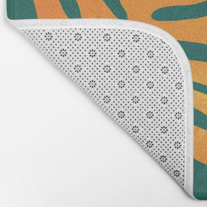 Pine Green & Tangerine: Matisse Paper Cutouts 01 Bath Mat Gallery Image 2