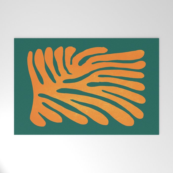 Pine Green & Tangerine: Matisse Paper Cutouts 01 Welcome Mat Gallery Image 1